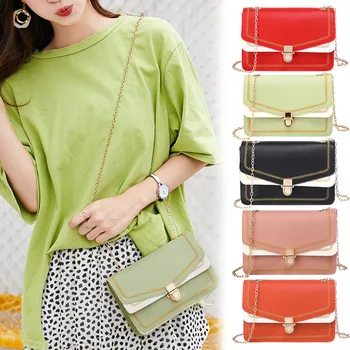 

Women PU Leather Shoulder Bag Embroidery Hasp Buckle Chain Crossbody Bags Bolsos Mujer H66