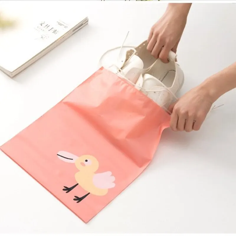 Cute Animals Printed Storage Bag Mini Waterproof Travel Clothes Luggage Kids Toy Shoe Laundry Lingerie Cosmetics Organizer Pouch