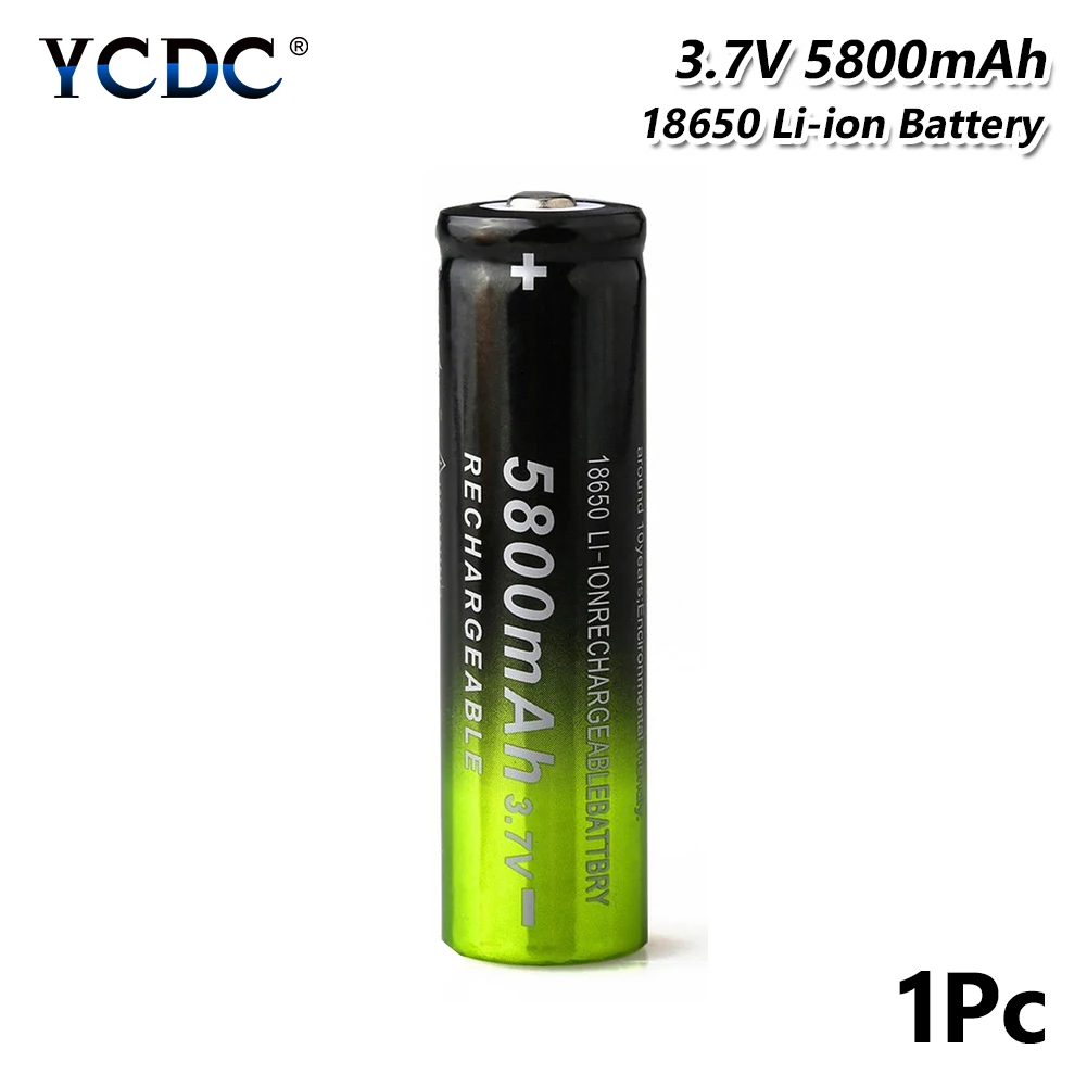 

2020 New 3.7V 5800mAh 18650 Battery Li Ion Lithium Rechargeable Battery With USB Dual Charger For Led Light Camera Torch