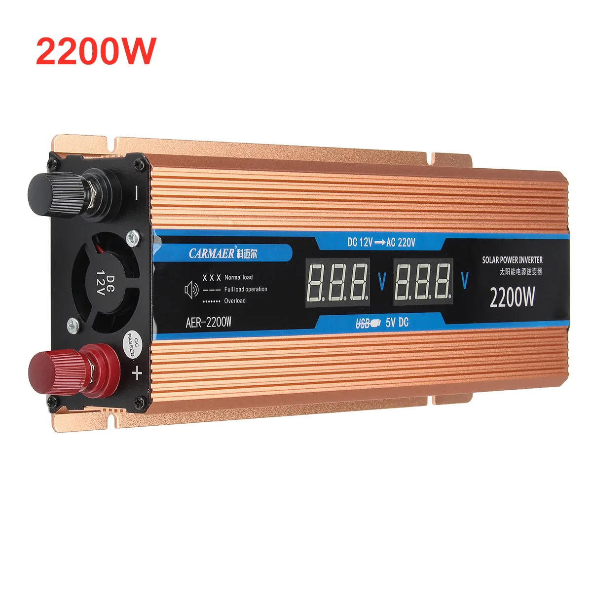 

Inverter 500/1200/2200W DC 12V/AC 220V LCD Display Voltage Transformer Sine Wave Power Inverter Smart Double Car Power