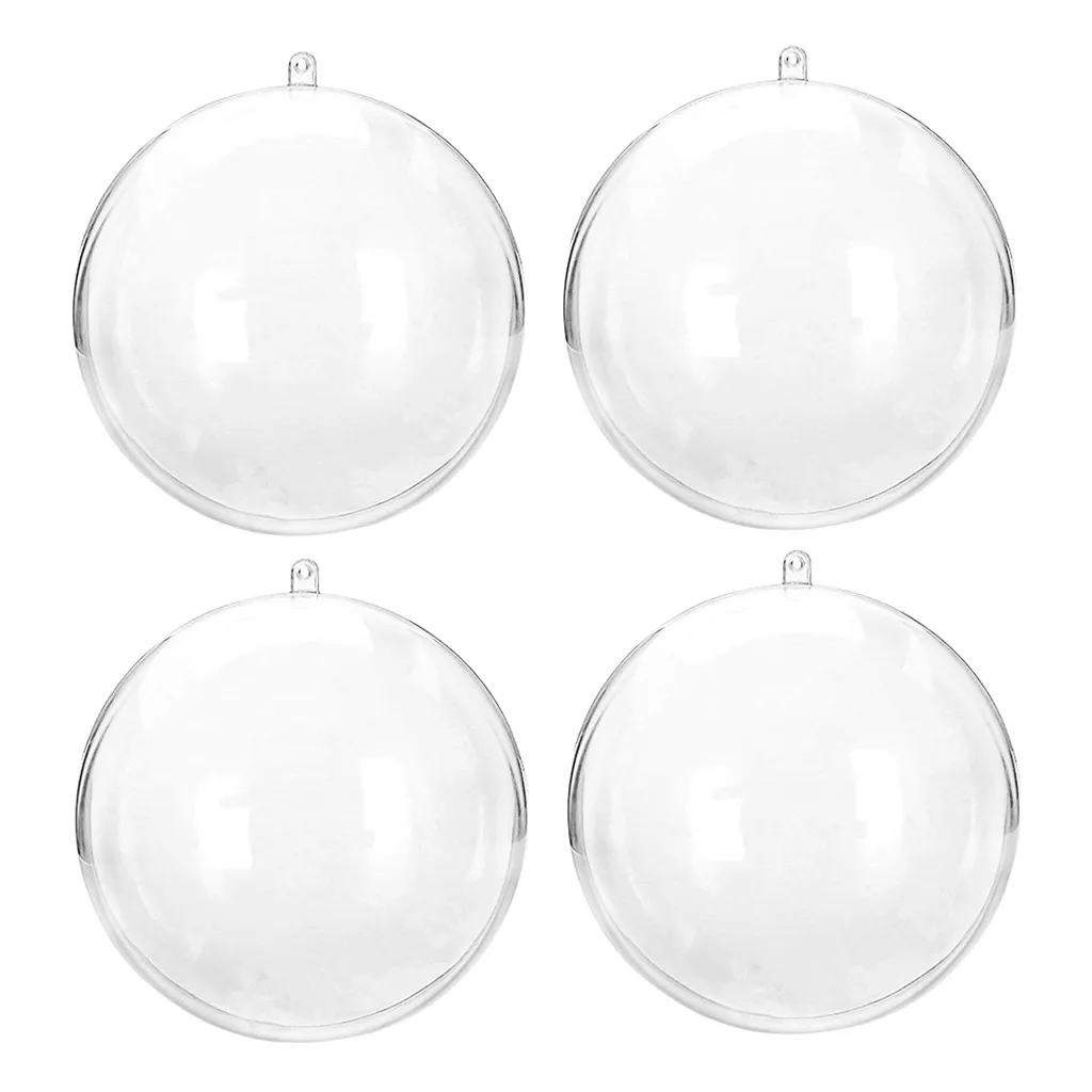 40pcs Clear Candy boxes Romantic Christmas Decorations Ball Transparent Can Open Plastic Christmas Clear Bauble Ornament