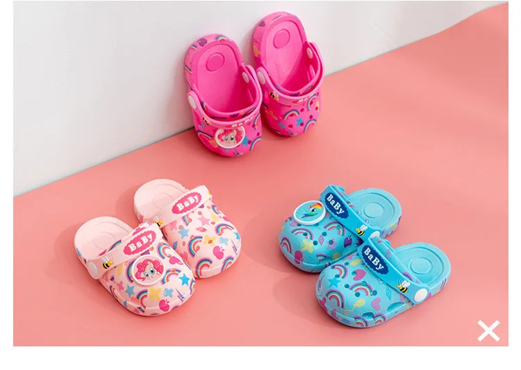 children's shoes for sale 1-5y Kids Mules & Clogs Summer Baby Boy Girl Sandals Flat With Rainbow Beach Non-Slip Slippers Children Garden Shoes Hy16 children's shoes for sale