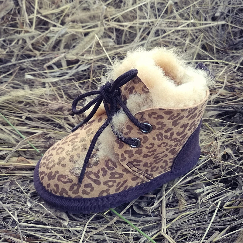 baby's shoes warm snow boots australia sheep fur winter designer ankle genuine sheepkin Real fur in one