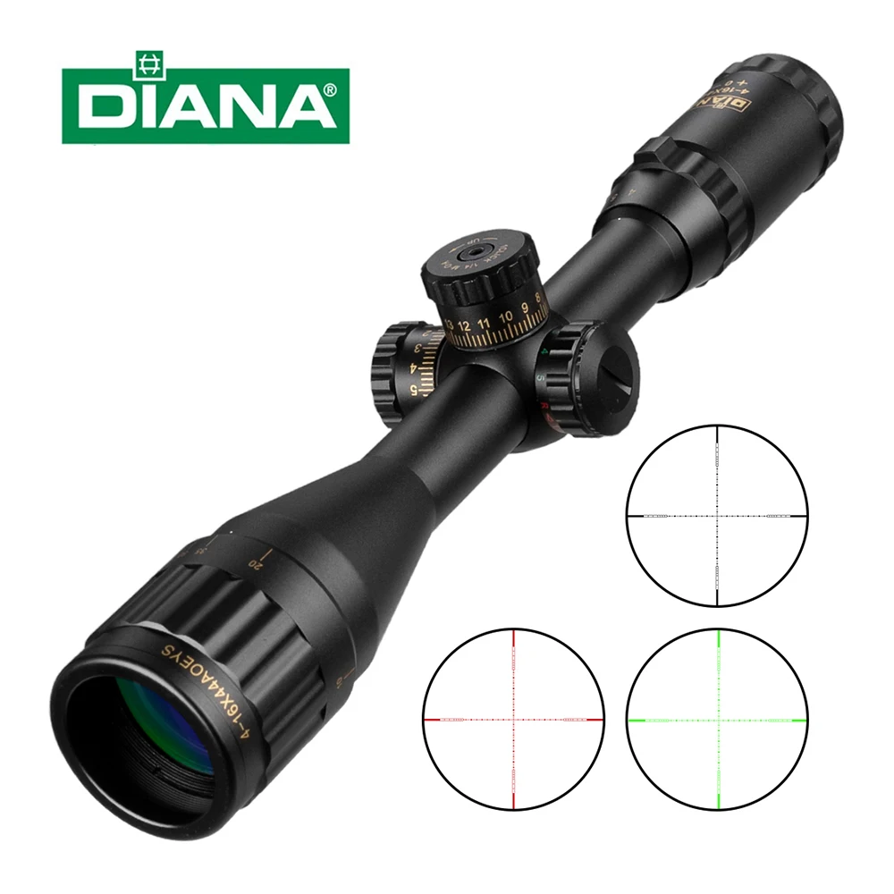 Mira cruzada óptica táctica 4-16x44 verde rojo iluminado rifle de caza rifle de alcance para francotirador Airsoft pistolas de aire