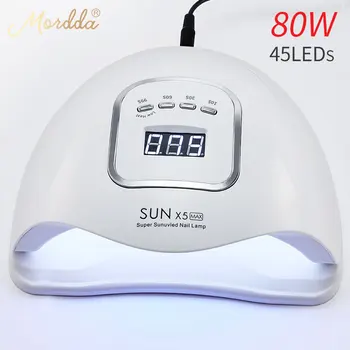 

MORDDA Sun X5 MAX Nail Gel Lamp 80W Ice Lamp For All Gel Varnish UV LED Nail Dryer With LCD Display For Nail DIY Manicure Tools
