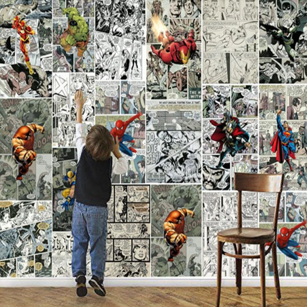 Papel Pintado Mural Personalizado 3d Marvel Comics Pared 3d