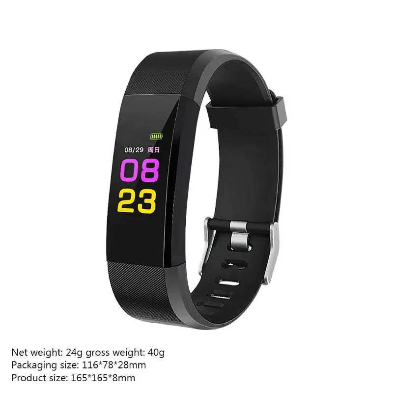 Водонепроницаемый Smartwatch полный сенсорный экран Sweatproof напоминание о частоте пульса монитор артериального давления Шагомер Спорт - Цвет: Черный