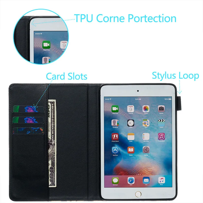 Wekays Coque для Apple IPad Mini 1 2 3 4 5 7,9 дюймов Мультяшные умные Кожаные чехлы Чехол для IPad Mini 5 4 3 2 1 7," чехлы