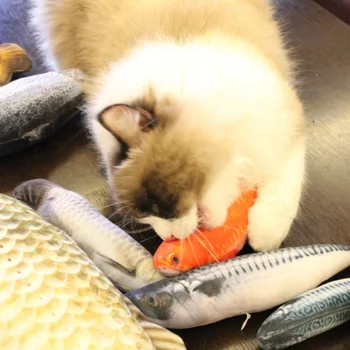 

USB Electric Charging Simulation Fish Toys 3D Fish Cat Toy Interactive Gifts Fish Catnip Toys Stuffed Pillow Doll Fish Toy
