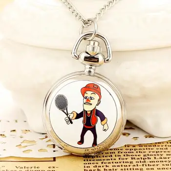 

Nieuwe Mode Mannen en Vrouwen Zilveren Zakhorloge Quartz Rvs Zakhorloge Steampunk Cartoon Relogio Feminino Reloj Mujer