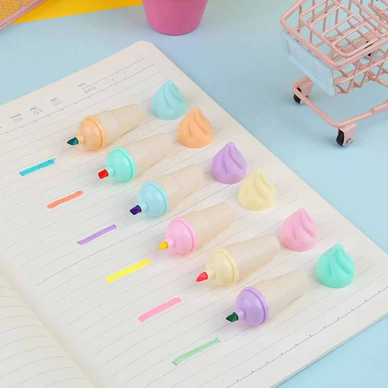 Cute Highlighter Wine Bottle Ice Cream Fountain Pen Lovely Cartoon Paint Marker Pen 1 PCS School Office Office Stationery Supply highlighter pen,marker pen,highlighter marker,art marker
