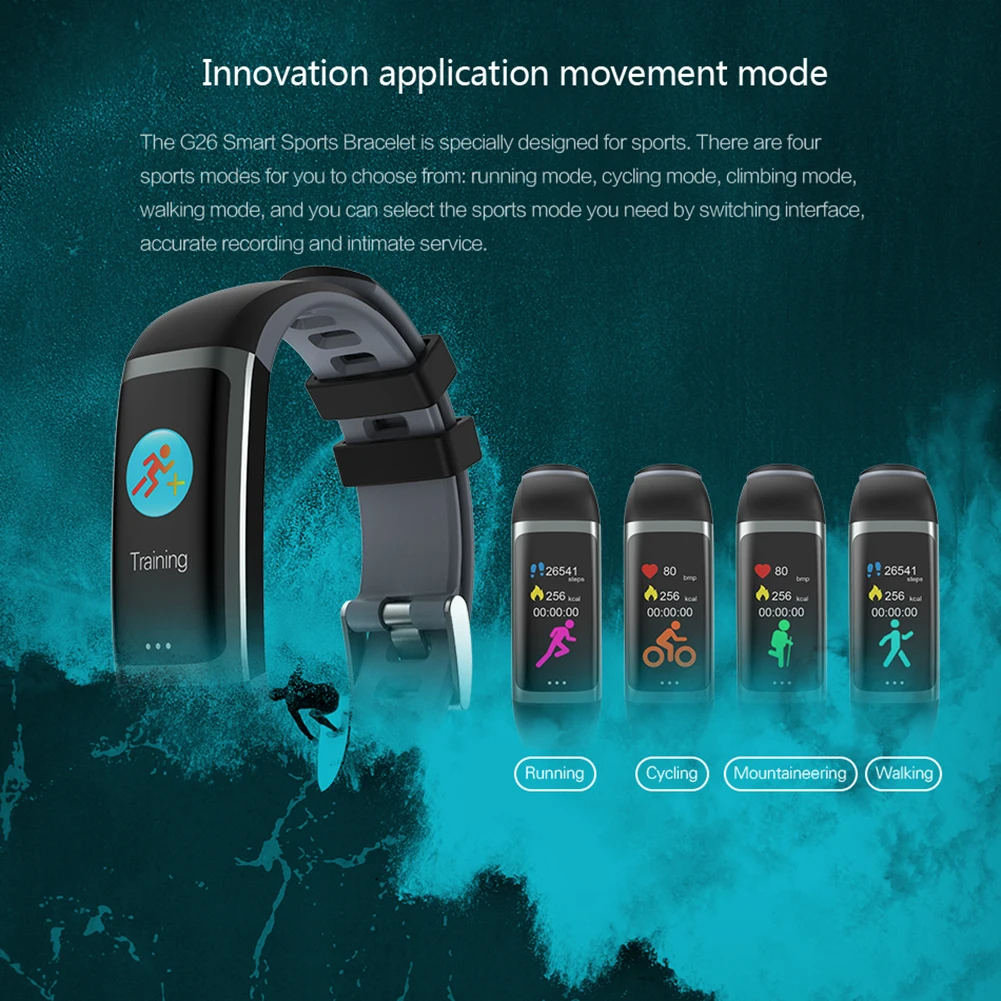 G26 цветной экран Смарт спортивные часы Android IOS Телефон Smartwatch монитор сердечного ритма функции кровяного давления для женщин мужчин малыш