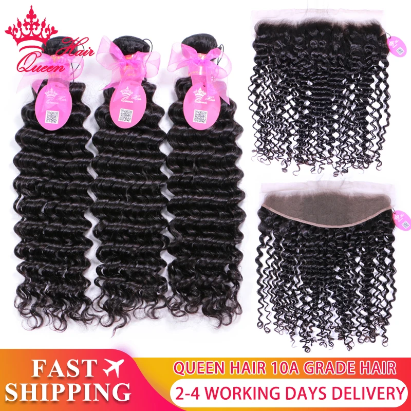 Queen Hair Official Store 100 Human Hair Bundles With Lace Closure