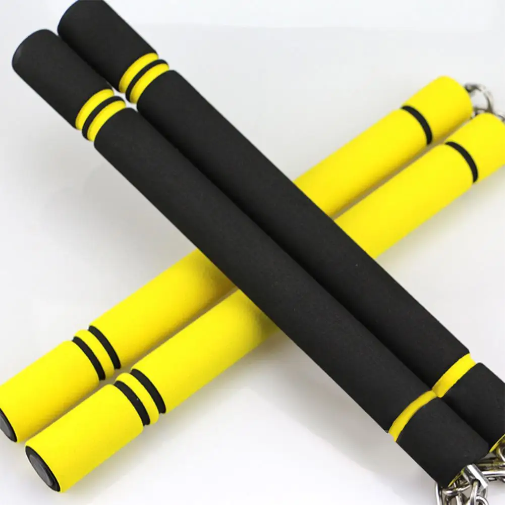 ПЕНА безопасности Nunchakus губка двойная дубинка с цепочкой из нержавеющей стали