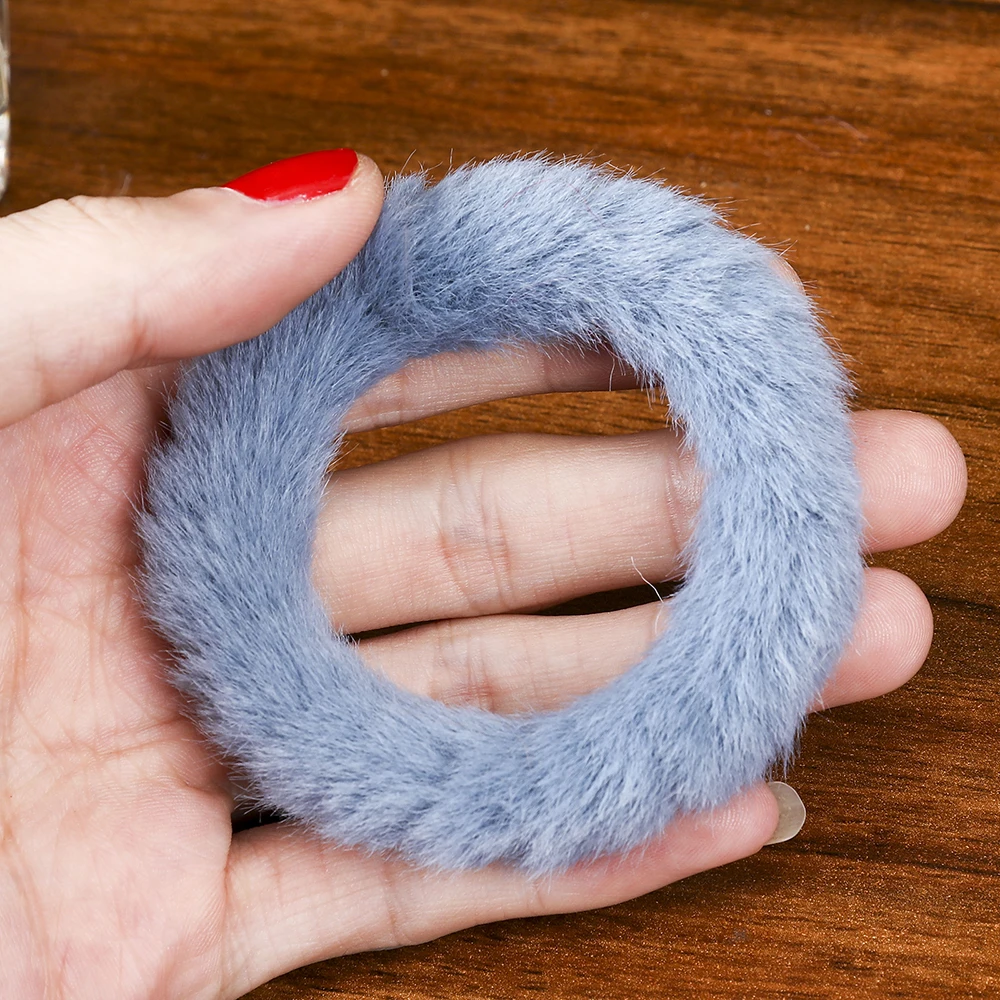Grey Blue Levao, 1 шт., эластичные милые повязки для волос, веревка для женщин, девочек, для детей, мохнатая резинка для волос, резинка для волос, конский хвост, аксессуары для волос - Цвет: Grey Blue