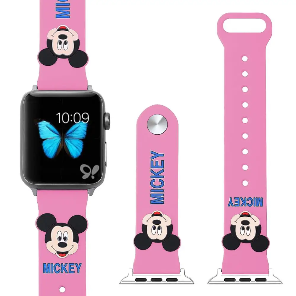 Милый силиконовый ремешок для Apple Watch, серия 4, 3, 2, 1, ремешок для iWatch 38, 42, 40, 44 мм, для девочек - Цвет: 03