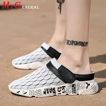 

Summer Men Slippers House Man Platform Sandals Big Size Beach Men's Shoes Casual Slip-on Mens Hole Shoes Clogs Garden Shoes C71