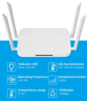 

AC1200 Gigabit Wifi Router Dual Band 2.4G&2.5G USB2.0 With English/Russia Firmware IEEE802.11n/g/b/a/ac VPN/ L2TP/ PPTP