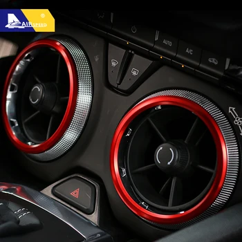 

AIRSPEED for Chevrolet Camaro 2017 2018 2019 Accessories Aluminum Alloy Car AC Outlet Vent Decoration Ring Sticker Interior Trim