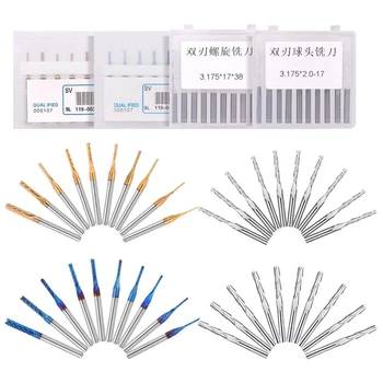 

New End Mill Combination Kit Set, 40 PCS CNC Router Bits Cutter Cutting Milling Tool, Including Flat Nose/Ball Nose End Mill, Na
