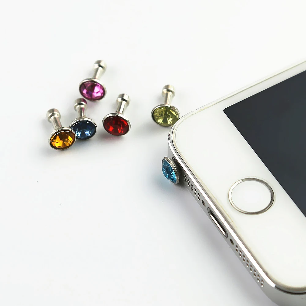 5 шт Универсальные 3,5 мм алмазные пылезащитные заглушки Аксессуары для мобильных телефонов гаджеты наушники enchufe del polvo Заглушки для iPhone 5 5S 6 6 S