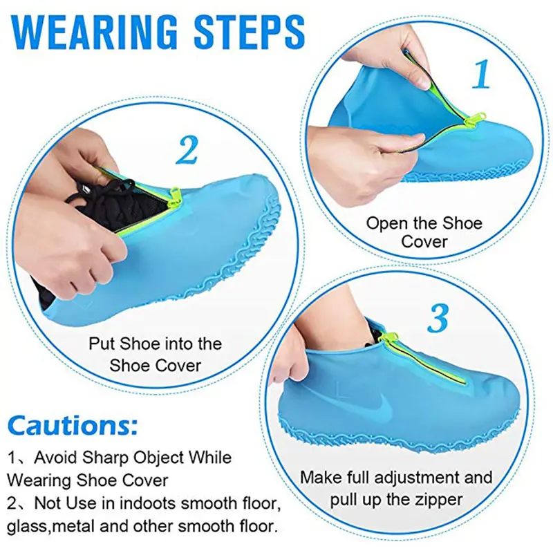 Silica Gel Cycling Waterproof Shoes Covers Unisex Reusable Children Walking Rain Cover Shoes Accessories - Image 3