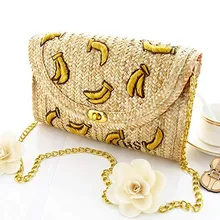 Индивидуальная женская сумка ручной работы Соломенная универсальная сумка с вышивкой и фруктовым принтом сумка на плечо