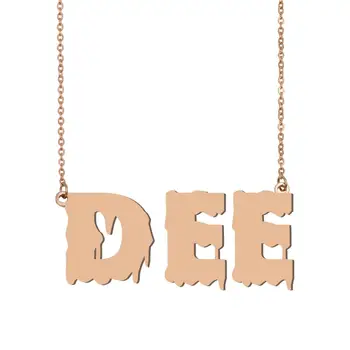 

Dee Name Necklace , Cool Bloody Art Name Necklace for Halloween and Santa's Day Jewelry Gift for Kids Boys Girls