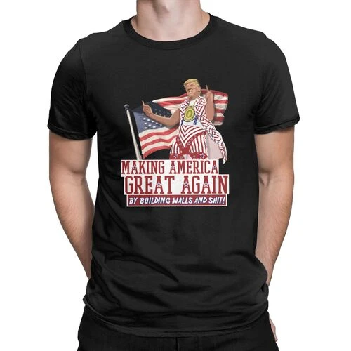 Tシャツ作るアメリカ偉大な再びドナルドトランプidiocracyノベルティtシャツ大人のラウンド襟半袖tシャツメンズ面白い T Shirts Aliexpress