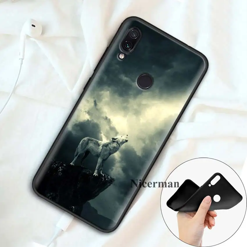 Силиконовый чехол с бантом чехол для Redmi 8A 7 7A 6 6A 5 4X K20 Plus Pro S2 Y3 GO Примечание фотоаппаратов моментальной печати 8 7 7S 6 5 4X4 5+ волк на снежную погоду