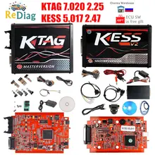 KESSV2 KESS V2 V5.017 ЕС красный V2.47/V2.23 ECM Титан KTAG V7.020 4 светодиодный онлайн мастер-версия ECU OBD2 автомобильный/Грузовик программист