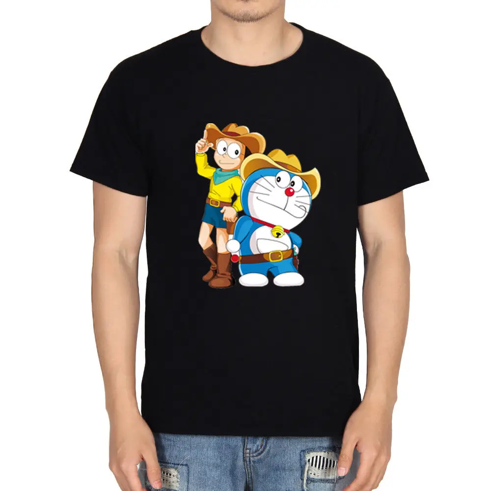 

Doraemon Men T-Shirt Summer Short Sleeve Top Casual Basic Tee 100% Cotton S-XXL