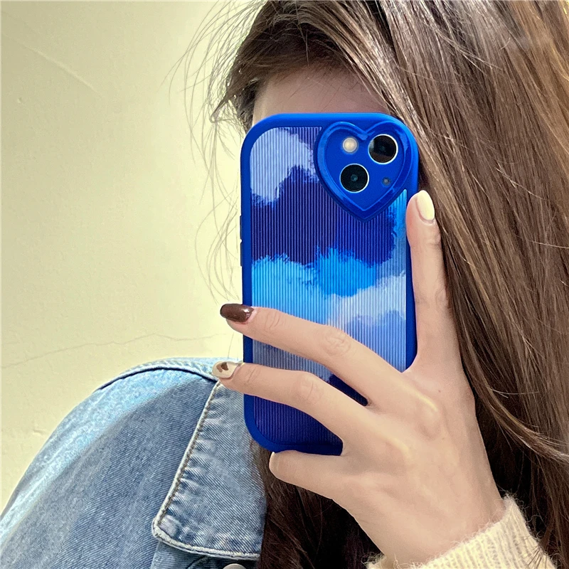 Модный чехол для телефона с градиентом и облаком iphone 13 12 11 Pro Max 7 8 Plus X XR XS задняя