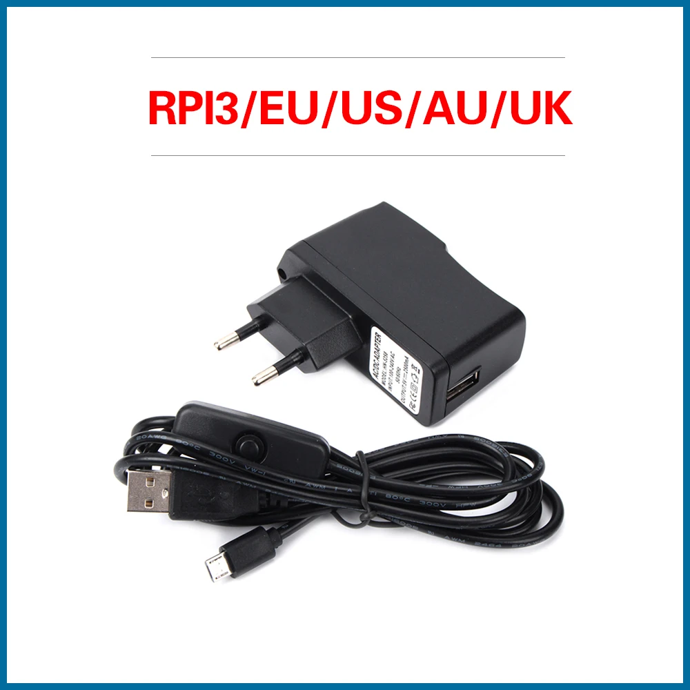 S ROBOT 5 в 2 А Raspberry Pi 3 адаптер питания переменного тока Micro USB кабель для B + Plus RPI182 |