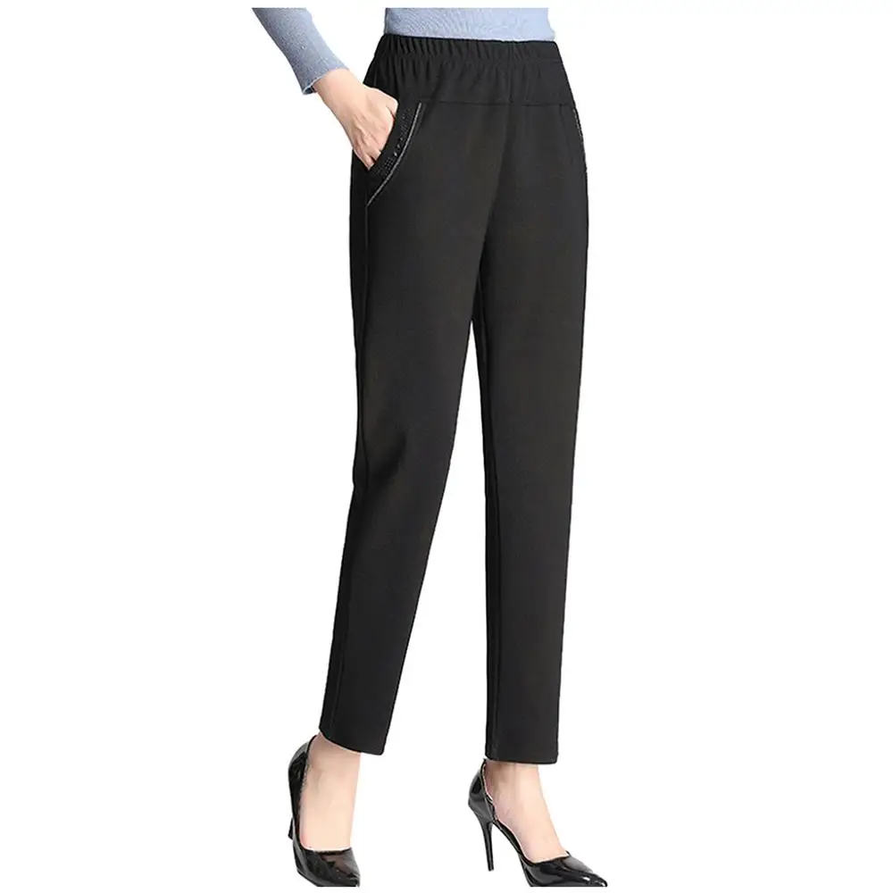 Женские брюки с высокой талией, тонкие леггинсы большого размера, брюки-карандаш, женская одежда, брюки, pantalon femme grande taille J35 - Цвет: dames broeken