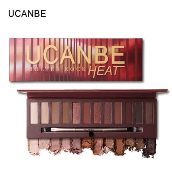 

UCANBE Brand 12 Color Shimmer Matte Eye Shadow Makeup Palette Smoky Glitter Pigmented Eyeshadow Cosmetics Set Women Gift