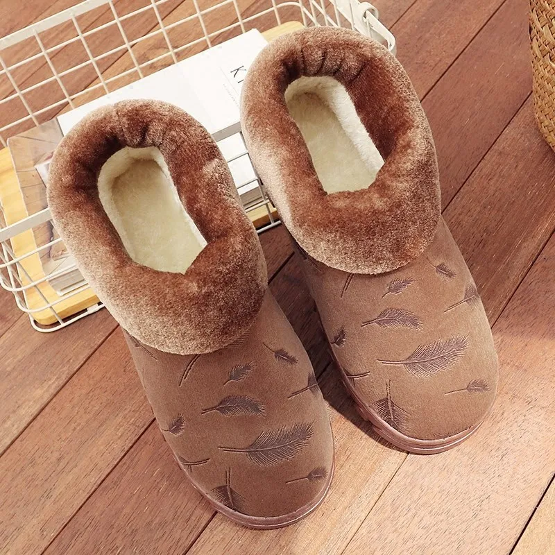

Hight-top Cotton Slippers Men's quan bao gen Winter Thick Bottomed Anti-slip Home Indoor Warm Cotton-padded Shoes Men's Thick Fu