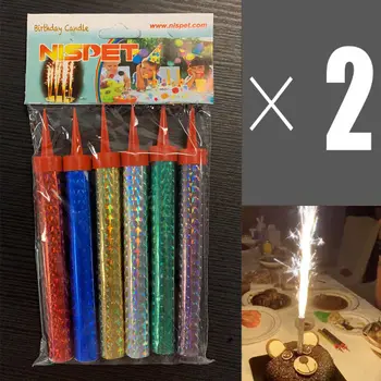 

Nispet 12pcs Holiday/Birthday Cake Candles Multi Color Party Supplies Cake decorating tools Smokeless Low Temperature Flame