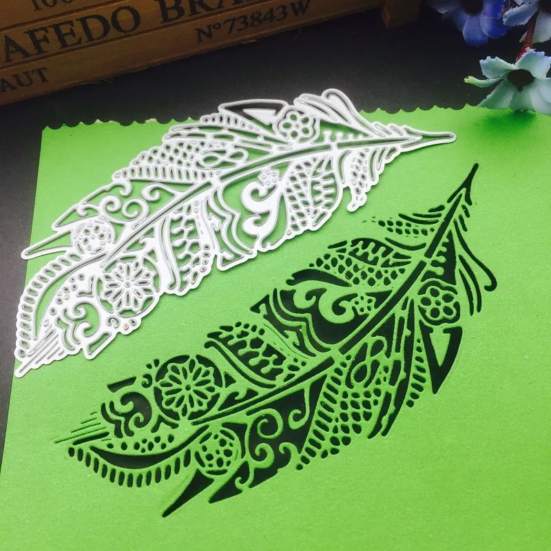 

Grite 2019 New Feather Leaf Frame Metal Steel Cutting Dies Stencils for Making Scrapbooking DIY Album Paper Cards Embossing Dies