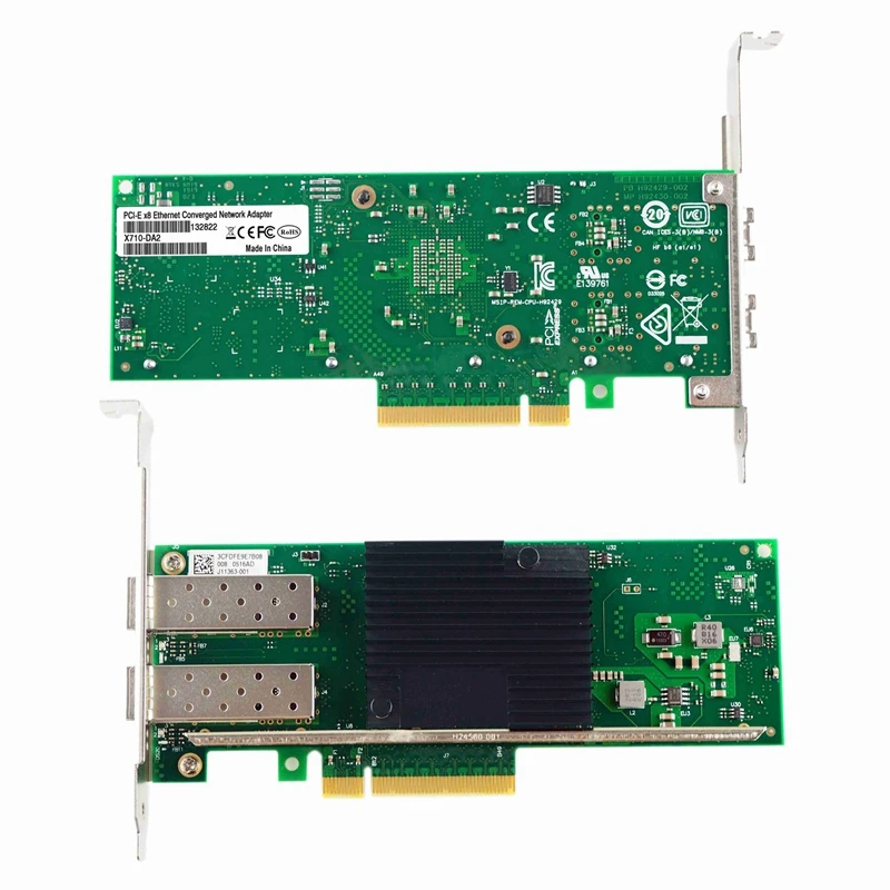 Сетевая карта 10 Гб PCI-E NIC, для X710-DA2 с чипом Intel X710, двойной SFP+ порт, адаптер PCI Express Ethernet Lan с поддержкой Windows