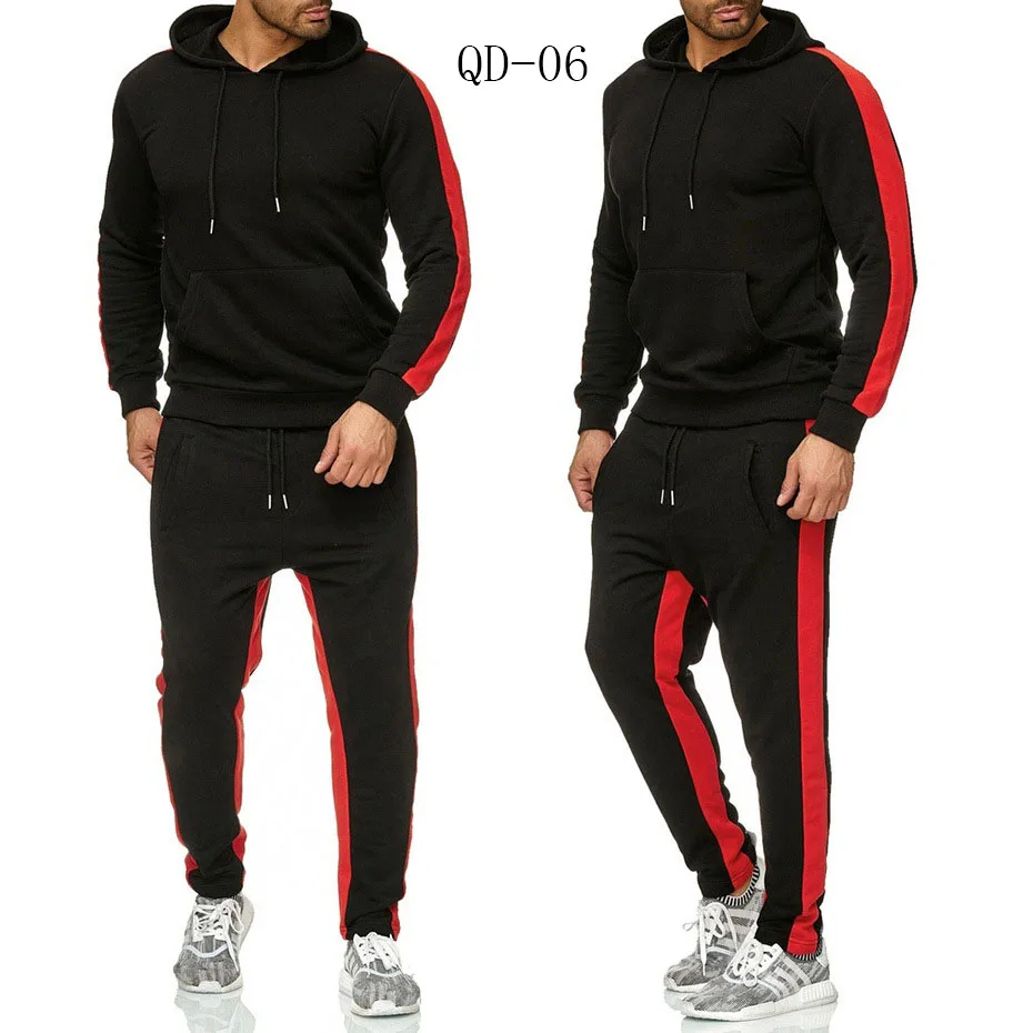 QD-06 Brand Clothing Men's Fashion Patchwork Tracksuit Casual Sportsuit Men Hoodies Sweatshirts Sportswear Coat+Pant Men Set QD-06 Brand Clothing Men's Fashion Patchwork Tracksuit Casual Sportsuit Men Hoodies Sweatshirts Sportswear Coat+Pant Men Set