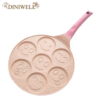 

Black Animal Pancake Pan Non-stick Griddle 10 Inch Egg Frying Grill Pan Mini Crepe Maker 7-Mold Pancakes Cookware Omelet Cooker