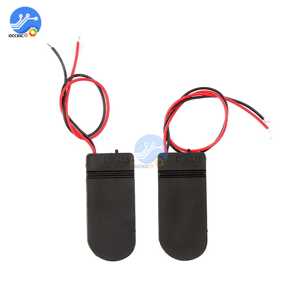 5 шт. черный чехол для монет с кнопками CR2032 6 в|cell battery holder|battery holdercoin cell holder |