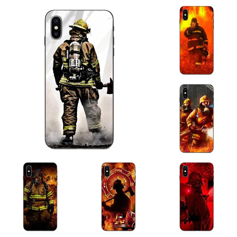 

For Galaxy A8 A9 Star Note 4 8 9 10 S3 S4 S5 S6 S7 S8 S9 S10 Edge Lite Plus Pro G313 TPU Art Print Cover Case Firefighter Heroes