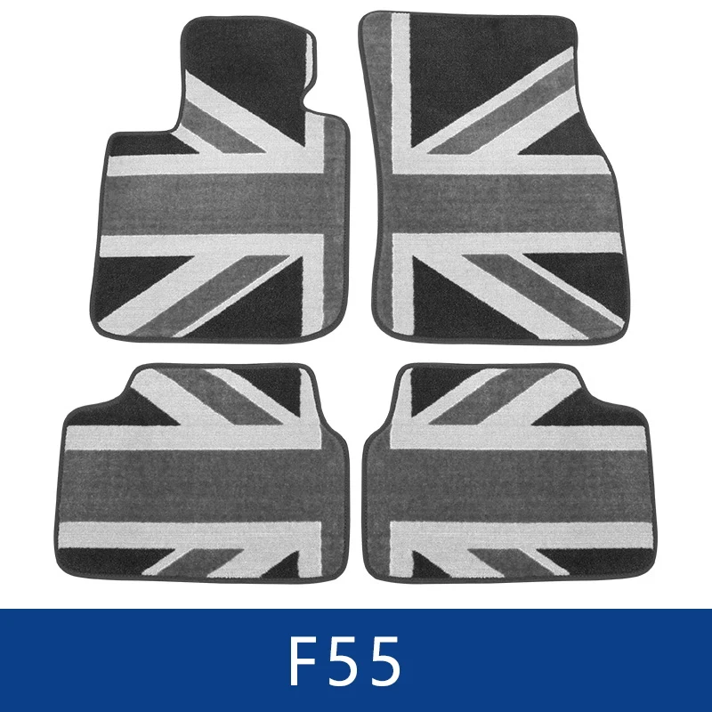 4 шт., Автомобильный дизайн напольные украшения коврики для MINI ONE COOPER S F54 F55 F56 F57 R55 R56 R57 R60 R61 автомобильный коврик аксессуары для интерьера - Название цвета: F55-Black grey