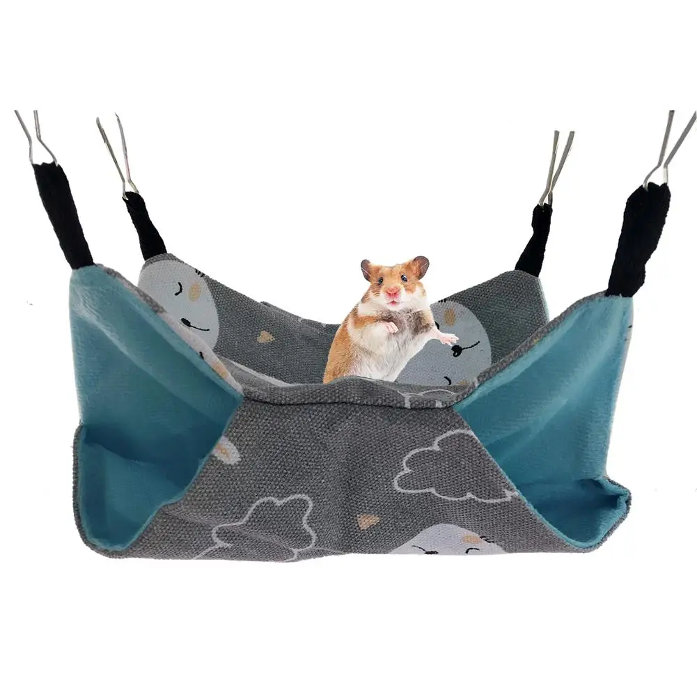 Хомяки гамаки Chinchillas Ferrets гамак двухслойный холщовый гамак маленькое домашнее животное тканевое гнездо клетка товары для домашних животных аксессуары - Цвет: Grey bear