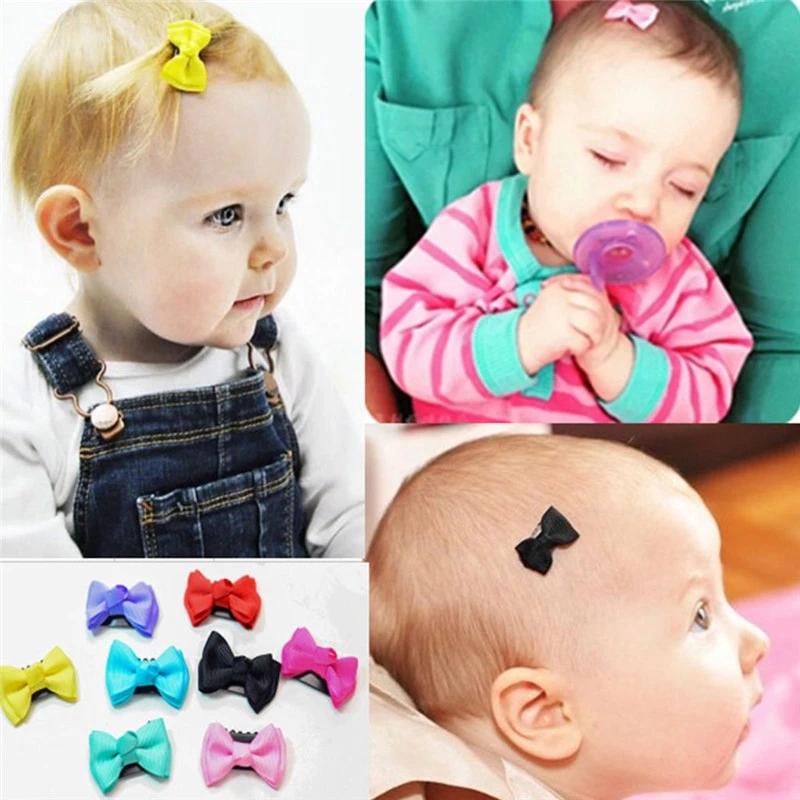 Baby Mädchen Bogen Band Haarschleife Mini Latch Clips Haarnadeln Haarspange N8V8 