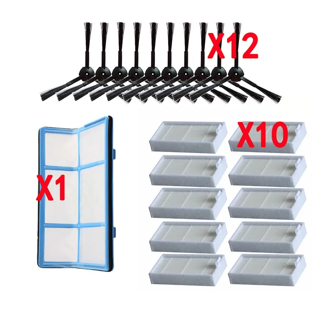 Primary dust Filter side brush Efficient Hepa Filter for ilife v5 v5s V3 V3s v5pro V50 V55 x5  robot vacuum cleaner Parts Army Green