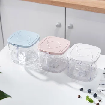 

4 Grids Spice Jar Plastic Seasoning Storage Boxes Multifunctional Condiment Holder Spice Box Salt Containers For Kitchen