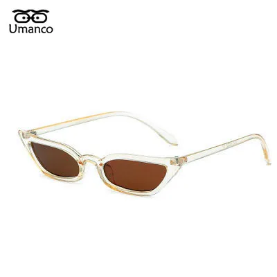 Umanco новые маленькие солнцезащитные очки кошачий глаз для женщин и мужчин пластиковая оправа PC объектив Ретро Модный дизайнерский бренд модные пляжные подарки - Цвет линз: 08